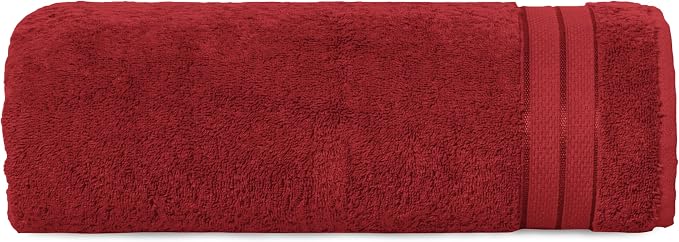 Elegant Comfort Three Line Popcorn Towel Set for Bathroom 35 x 70 inches, Premium Hotel Quality 1-Pack Jumbo Towels, 100% Turkish Cotton, Soft and Durable, Quick Dry and Highly Absorbent, Burgundy