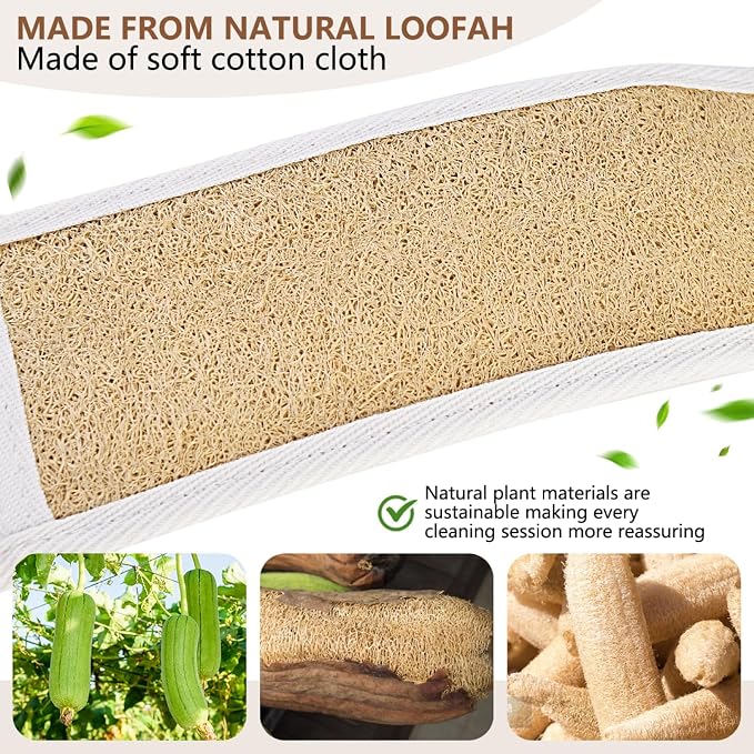5 Pack Natural Loofah Exfoliating Body Back Scrubber Bath Shower Loofa Sponge Luffa Wash Scrub Tool Accessories for Women Men Face Body Dishes Clean