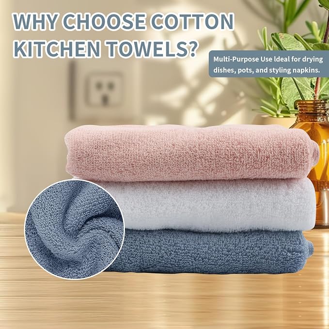 Hand Towels 3 Pack, 100% Cotton Towels, 13x29 Inches, Ultra Soft and Highly Absorbent Face Towels for Bathroom, Gym, Shower, Hotel, Spa & Kitchen, 3 Colors