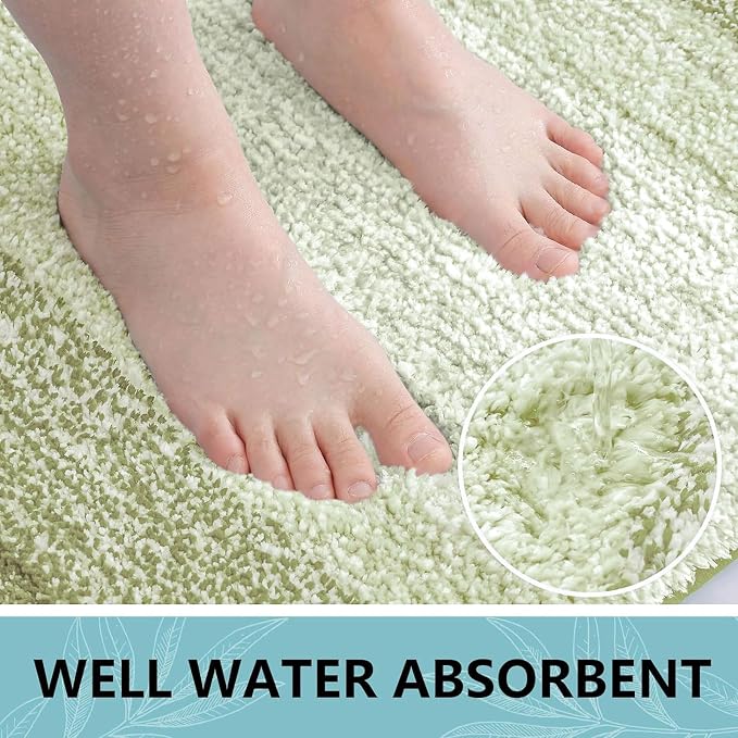 Arotive Microfiber Bathroom Rugs, Shaggy Soft and Absorbent Contour Toilet Rugs, Thick Plush Machine Washable Dry Bath Mats for Toilet Base, 24x16, Mustard Yellow, Rectangular
