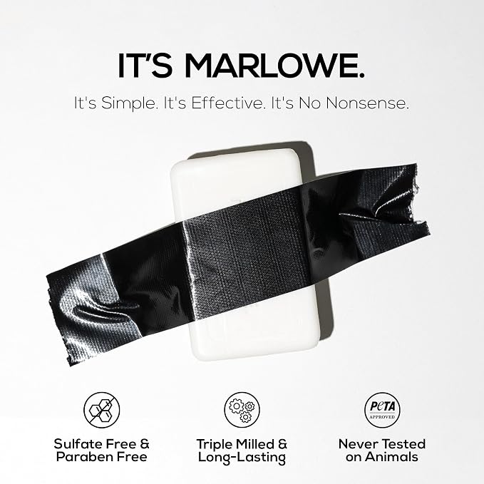 MARLOWE. Bar Soap for Men, Moisturizing Body Soap, Sage + Fir, 7 oz | Nourishing & Refreshing with Natural Extracts, Shea Butter, Olive Oil & Green Tea Extracts, Original Sage & Fir Scent