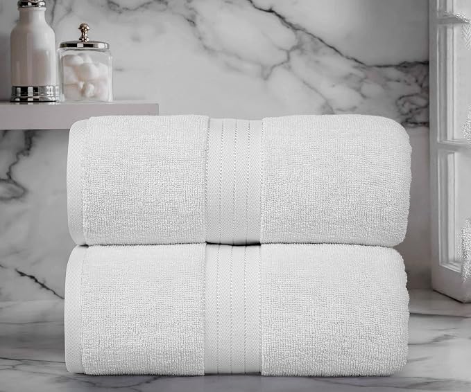 Bliss Casa Jumbo Bath Sheet 2-Pack — 35″×70″ Oversized Cotton Bath Sheets, Ultra-Soft & Highly Absorbent – Quick-Dry, Hotel-Quality & Durable