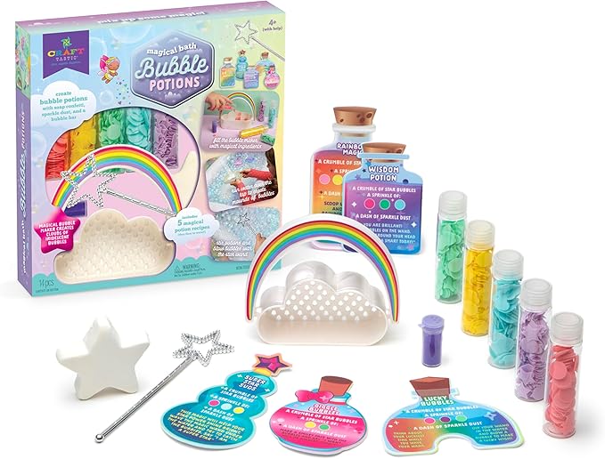 Craft-Tastic Bubble Bath Magic Potion Kit Bath Time Toys, Arts and Crafts for Kids, Non-Toxic, Ages 4+ With Help