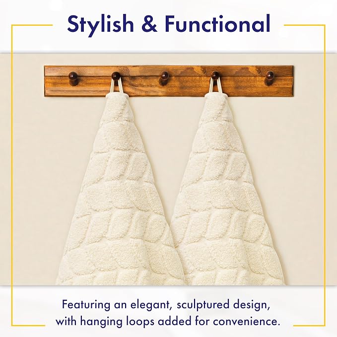 Alusa Home Ultra Soft & Stylish 700 GSM Luxury Bath Towels - 100% Zero-Twist, Long-Staple Cotton - Remarkably Absorbent & Quick Drying - 6 Piece Towel Set (Papyrus)