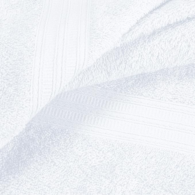 BOUTIQUO Cotton 2 Pack Oversized Bath Towel Set, Large Bath Towels 27x54, Ultra Soft, Absorbent, Compact, Quick Drying and Lightweight, Eco-Friendly and 100% Recyclable Towel Set - White