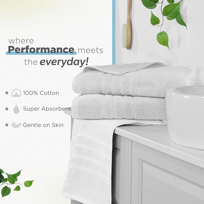 Martex 2-Pack Ultimate Performance Bath Sheet Set, White, 33" x 65" | 100% Cotton, Extra Large Bath Towels, Super Absorbent, Low-Linting, Supersoft
