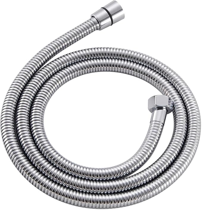 Angle Simple Flexible Shower Hose 59", Stainless Steel Handheld Shower Head Hose Replacement 1/2" IPS, Chrome
