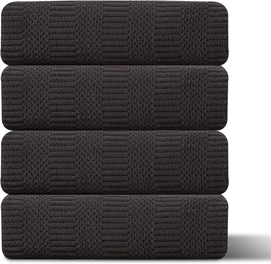Ferdilan 4 Piece Oversized Bath Towels Set 35x70 Inches, Black Brown Extra Large Soft Bath Sheet Chair Towels 600 GSM Highly Absorbent Quick Dry Towels Set for Bathroom Hotel Spa…