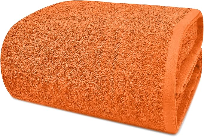 DAN RIVER Pack of 1 Jumbo Bath Sheet 40x80 Inches, Soft Fluffy Bath Sheets Towels for Adults, Quick Dry Shower Towels - Orange