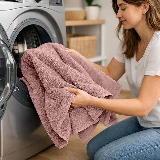 RIVERSIDE Pack of 1 Jumbo Bath Sheet 40 x 80 Inches - Extra Large Bath Towel, Super Soft & Highly Absorbent, 100% Cotton Quick Dry, Perfect to Wrap Yourself in - Dusty Rose