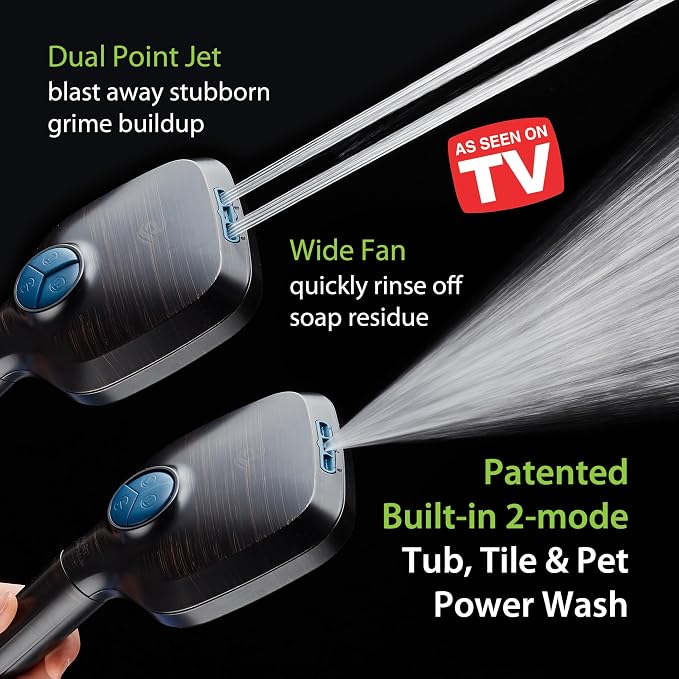 6-way High Pressure 82 Spray Mode Filtered Showerhead Combo - Handheld Shower Head Filters Chlorine to Heal Dry Skin, Revive Hair - Dual Power Wash Cleans Tub, Tile, Pets - Hard Water Softener, ORB