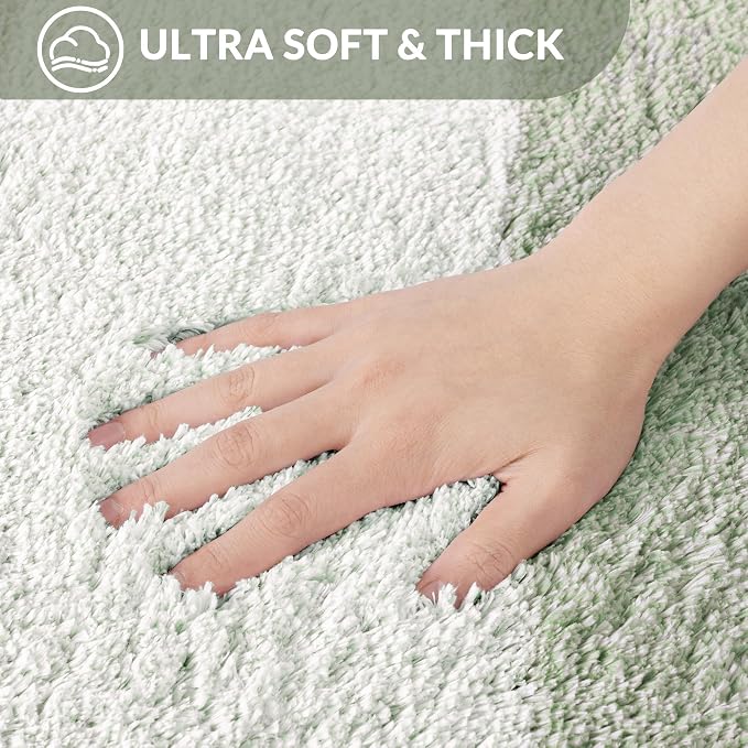 Exclusivo Mezcla Bathroom Rugs Mat 24x36, Extra Soft Non Slip Absorbent Microfiber Bath Rugs, Machine Washable Quick Dry Bath Mats for Bathroom Floor, Shower, Home Decor, Gradient Green