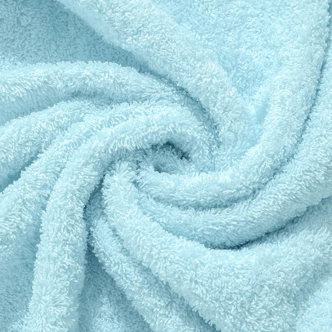 Aibaser Towels - Premium 100% Cotton Bath Towels Set (27 x 54 inches), Lightweight and High Absorbency Quick Drying (Sky Blue)
