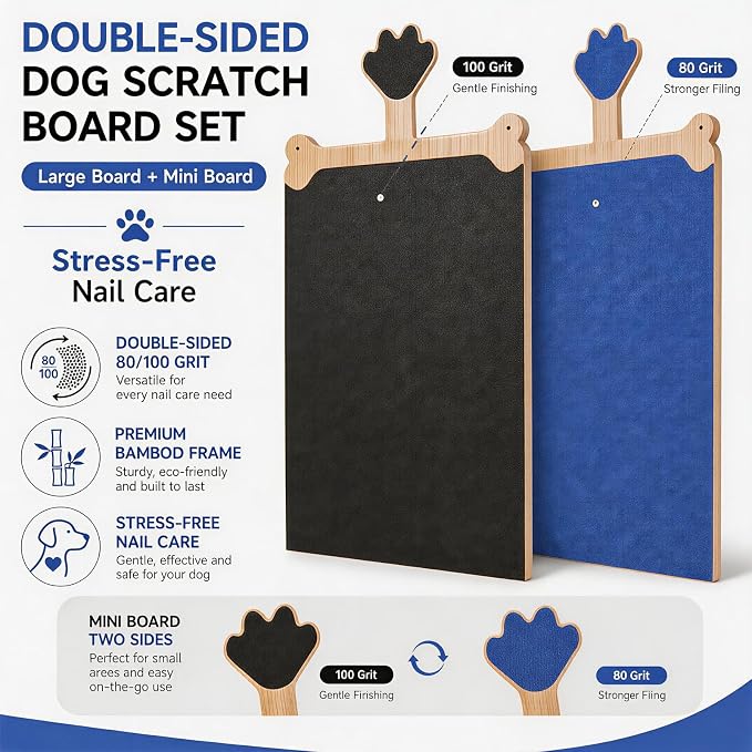 Dog Scratch Board Large Scratching Pad Multi-Functional Trimming Tool Alternative to Dog Nail Clippers and Pet Grinders Pet Nails Care for Dogs&Cats,Interactive Grooming Tool