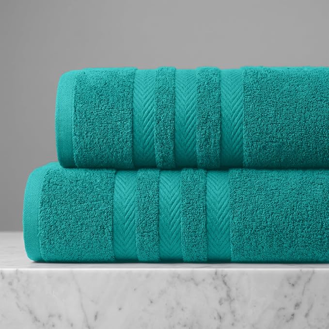 RIVERSIDE Pack of 2 Extra Large Bath Sheets 35 x 70 Inches, 100% Ring Spun Cotton, Hotel Quality, Oversized Bath Towels, Super Soft, Highly Absorbent & Quicker to Dry, Teal