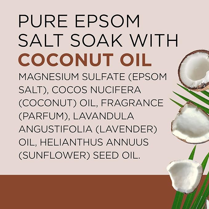 Dr Teal's Epsom Salt Magnesium Soak, Nourish & Protect with Coconut Oil, 3 lbs