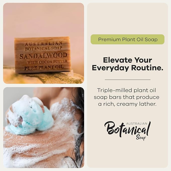Australian Botanical Soap Variety Pack, 6.6 oz Bars – Goat Milk, Eucalyptus, Sandalwood, Coconut, Lemongrass, Aloe, Tea Tree, Charcoal – Enriched with Organic Shea Butter, Pack of 8