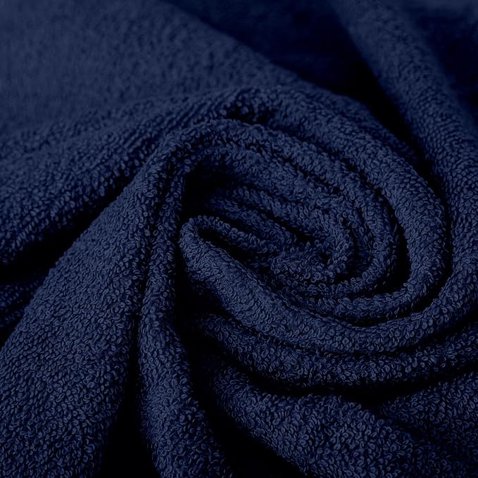 Personalized Passion 2-Pack Towels Set with Embroidered Text - Highly Absorbent & Super Soft Turkish Cotton Bath Sheets for Spa, Gym, Pool and Hotels - 24"x50" Large Bath Towels - Navy