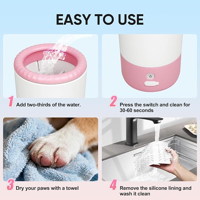 PETCHO Automatic Dog Paw Cleaner, Rechargeable Pet Paw Washer Cup