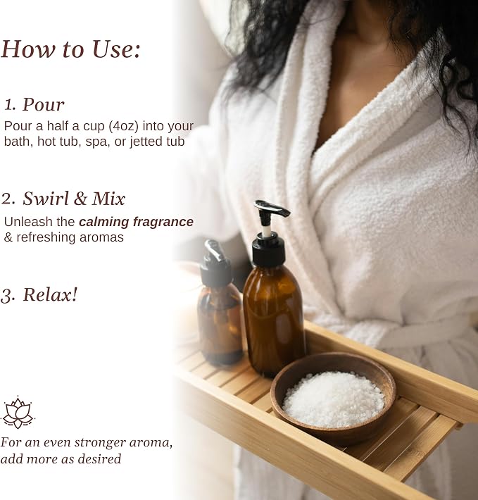 Relax Spa & Bath Aromatherapy Bath Salts for Hot Tub, Bath, or Spa, 2LB Bag Infused with Magnesium, Bath Salt for Soaking, White Musk Vanilla Jasmine Scent
