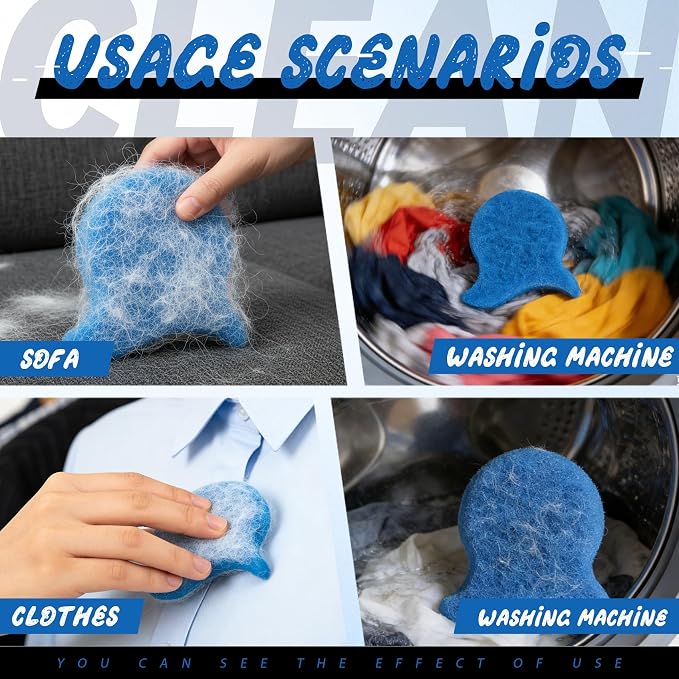 5PCS Pet Hair Remover for Laundry, Reusable Laundry Pet Hair Catcher Lint Remover, Washing Machine Hair Catcher, Washing Dryer Balls for Clothing Dog Cat Pet Fur Remover