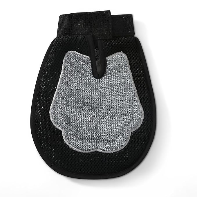 Wags & Wiggles Dual-Sided Dog Grooming Glove, 2-in-1 Rubber and Velour, Wet or Dry Use, Brushes and Massages with Rubber Side, Removes Fur from Fabric with Velour Side