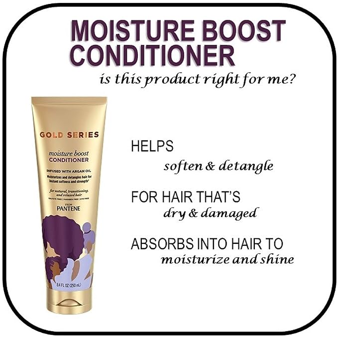Pantene Shampoo and Sulfate Free Conditioner Kit, with Argan Oil, Pro-V Gold Series, for Natural and Curly Textured Hair, 16.9 fl oz, Kit
