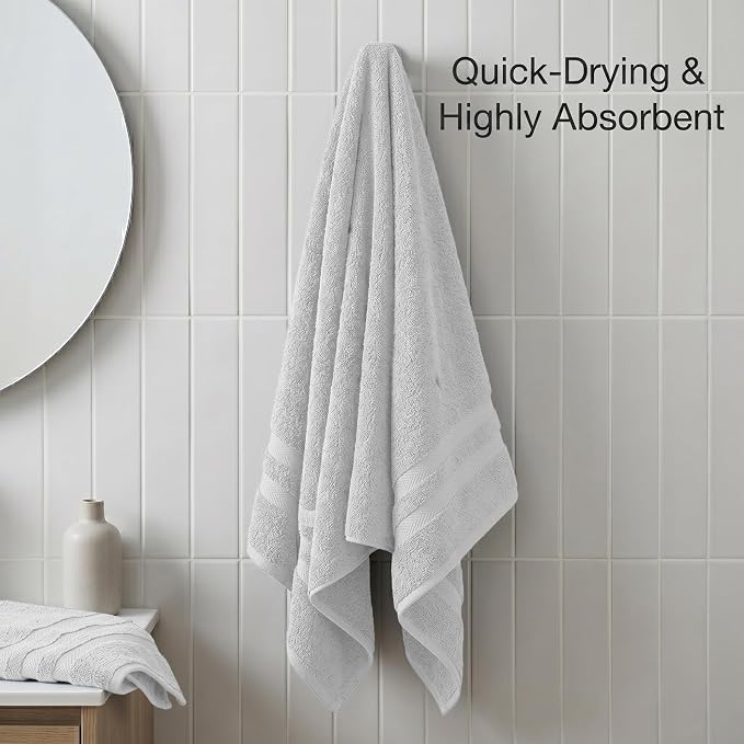 RIVERSIDE Pack of 2 Extra Large Bath Sheets 35 x 70 Inches, 100% Ring Spun Cotton, Hotel Quality, Oversized Bath Towels, Super Soft, Highly Absorbent & Quicker to Dry, White Bath Towels