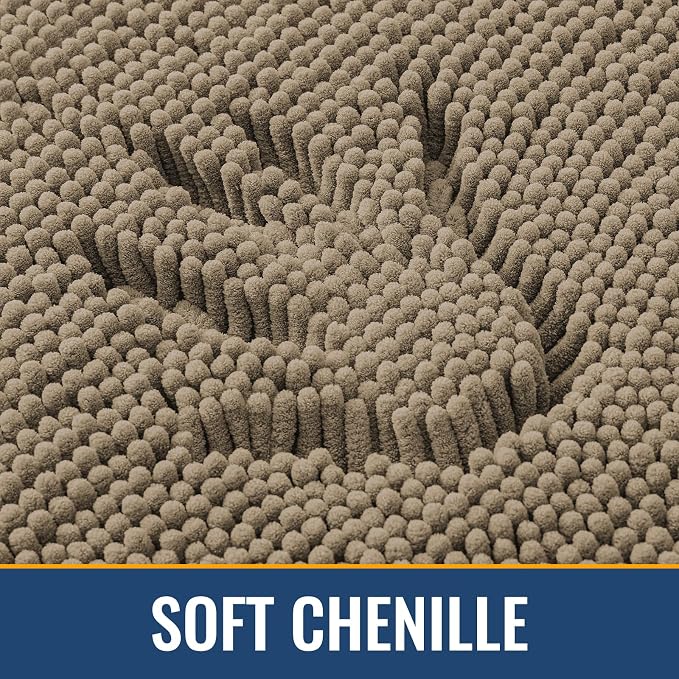 Arotive Bathroom Rugs 36x24, Extra Soft Absorbent Shaggy Chenille Bath Rugs, Machine Washable Rubber Backing Bath Mats for Bathroom Floor Tub and Shower, Home Decor Accessories,Camel