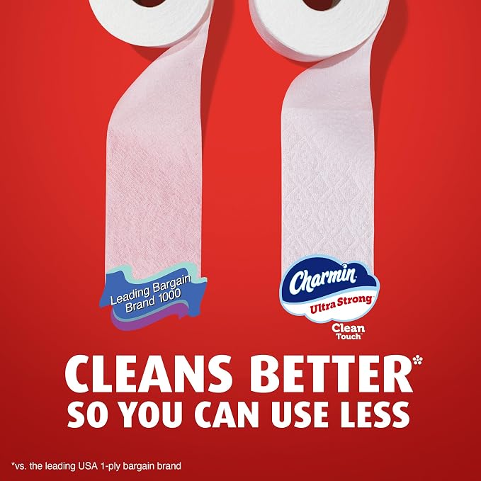 Charmin Ultra Strong Clean Touch Toilet Paper, 18 Family Mega XL Rolls = 126 Regular Rolls