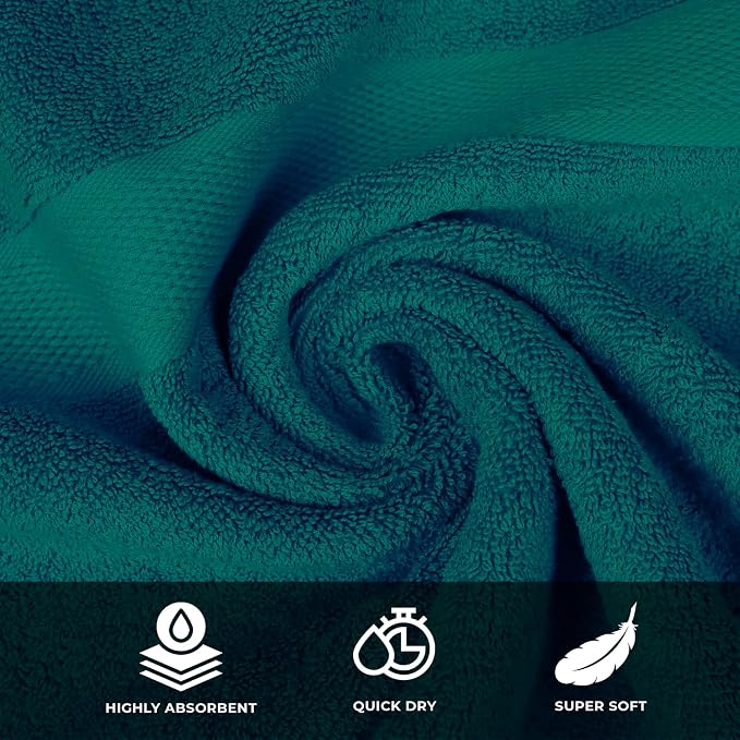 Luxury Bath Towels - 4 Pack Ultra Soft and Absorbent Cotton Bath Towels for Bathroom, Spa, and Hotel Use - Quick-Dry and Durable Towels Set 27x54'' (Olive Green)