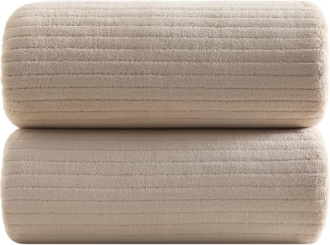 YTYC 39x78 Bath Sheets Extra Large Bath Towels for Adults Super Soft Absorbent Microfiber Oversized Bathroom Towels - Beige,2 PCS