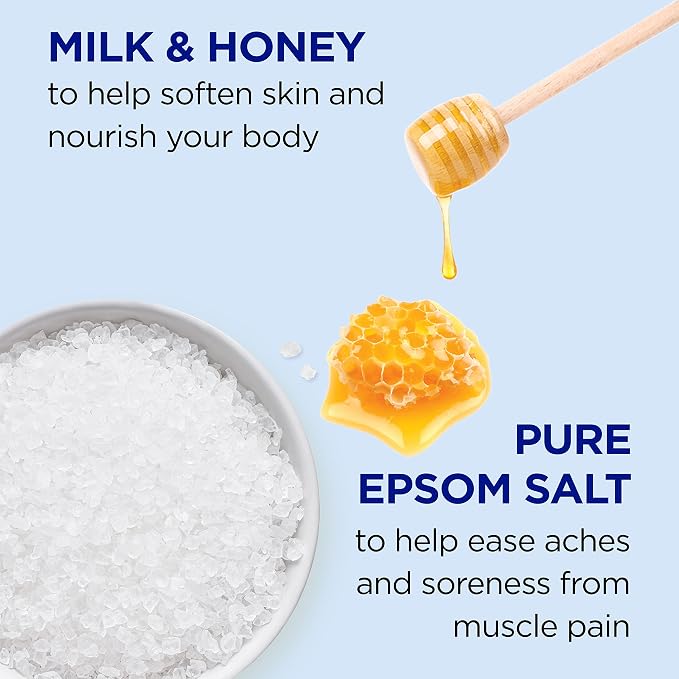Dr. Teal's Epsom Salt Soaking Solution, Soften & Nourish with Milk and Honey, 48 Oz