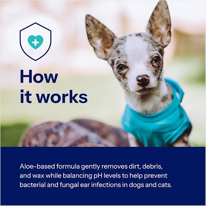 Covetrus Aloe Otic Ear Cleaning Solution for Dogs & Cats, Gentle Routine Ear Cleanser with Aloe Vera, Helps Remove Wax & Dry Ears, 8 oz