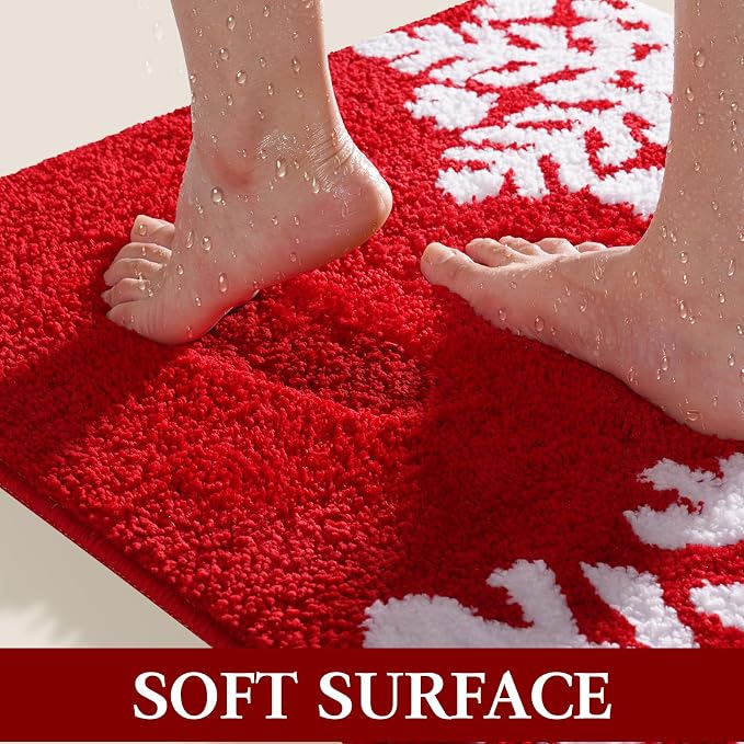 ACCUMTEK Upgraded Waffle Bath Mat，Super Absorbent Non-Slip Quick Dry Bathroom Rugs with Tassels,30"x20",Green