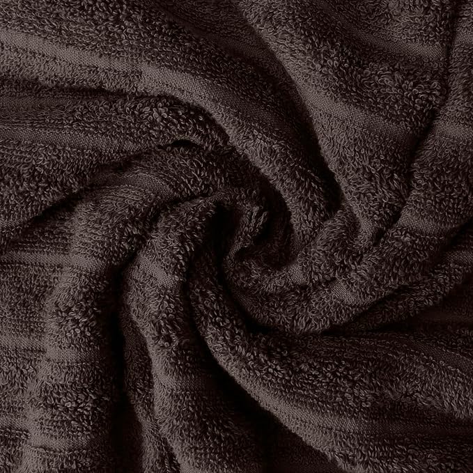 DAN RIVER Pack of 2 Bath Sheet 35x70 Inches, Ribbed Oversized Bath Sheets Towels for Adults, Fluffy and Soft Plush Towels - Brown