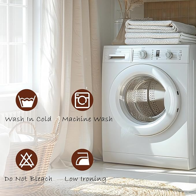 DWCN Set of 2 Waffle Boho Bathroom Mats, Non Slip Bath Rug Set for Bathroom Floor, Super Absorbent Shower Mats for Tub, Washable Kitchen Rugs for Farmhouse Home Decor, 20" x 32" Plus 24" x 48", Grey