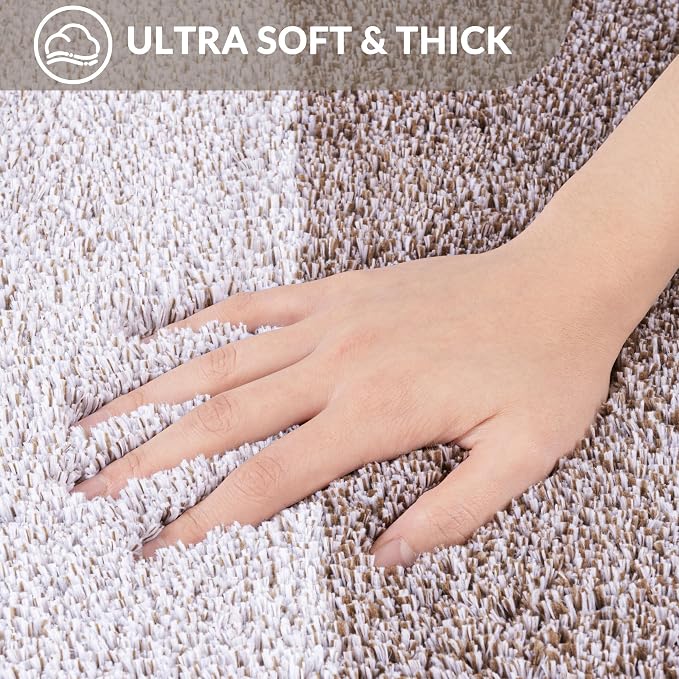 Exclusivo Mezcla Bathroom Rugs Mat 24x70, Extra Soft Non Slip Absorbent Microfiber Bath Rugs, Machine Washable Quick Dry Bath Mats for Bathroom Floor, Shower, Home Decor, Gradient Coffee