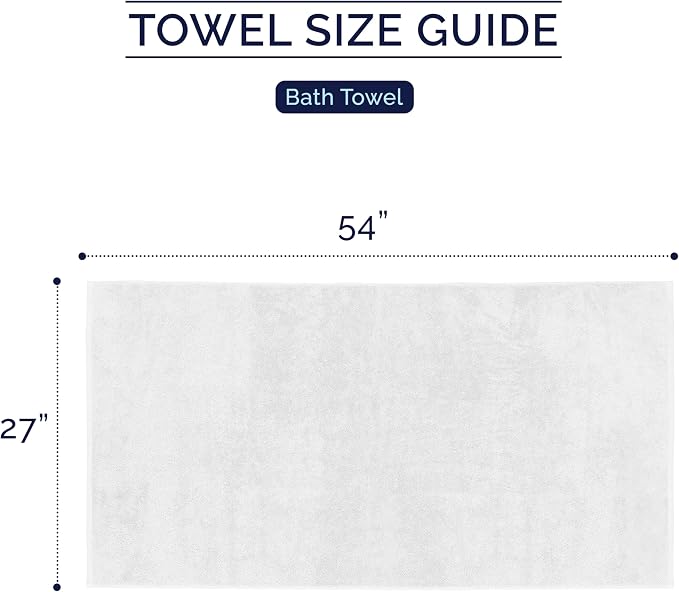 Elegant Comfort Premium Turkish Cotton 2 Pack Bath Towel Set - 27 x 54 inch, Luxurious Hotel Spa Quality 100% Turkish Cotton 2PC Bath Towel Set - Highly Absorbent - Soft Bathroom Towels, White/Gray