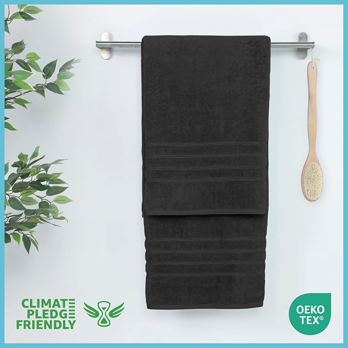 Martex 2-Pack Ultimate Performance Bath Sheet Set, Black, 33" x 65" | 100% Cotton, Extra Large Bath Towels, Super Absorbent, Low-Linting, Supersoft