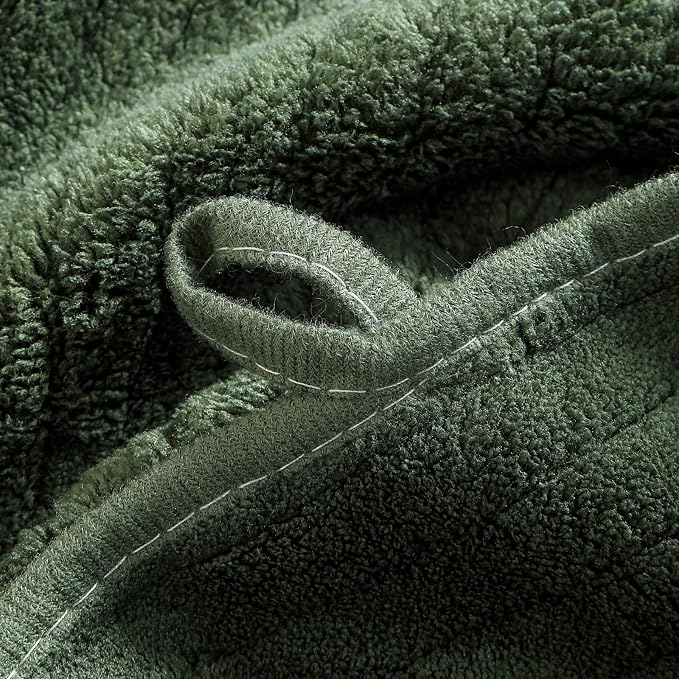 YTYC 39x78 Bath Sheet Extra Large Bath Towel for Adults Super Soft Absorbent Striped Microfiber Oversized Bathroom Towel - Olive Green,1 PCS