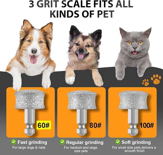 IREDOON Dog Nail Grinder Replacement Head-Integrated Grinding Head for Casfuy and Most Brands, Highly Efficient, Safe and Durable (2pcs)