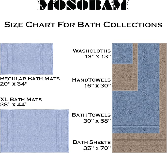 Mosobam Turkish Bath Sheets, 4 Pack, 35 x 70 in, 700 GSM, Seagrass Green | 4 oversized bath sheets, 35 x 70 in, 700 GSM, 50% viscose made from bamboo and 50% Aegean Turkish cotton, plush and absorbent