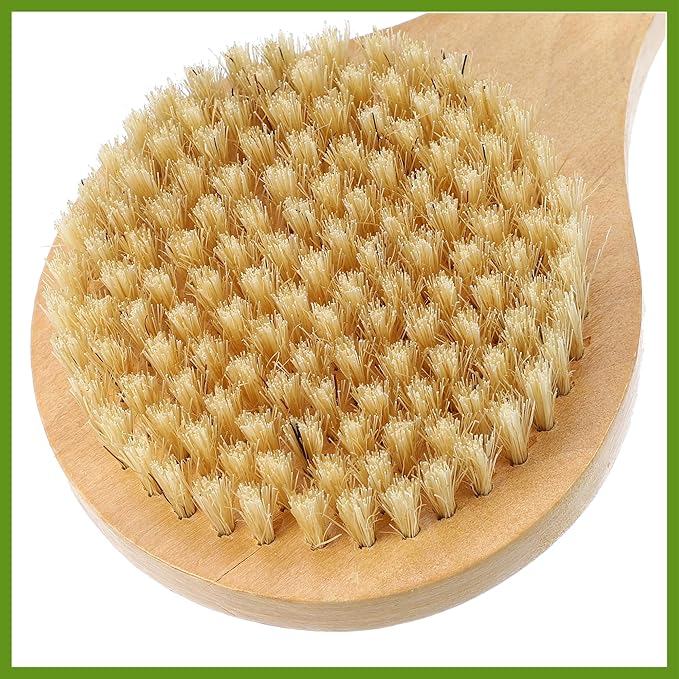 1 Pcs Bath Brush, Back Scrubber Wood for Shower with Short Handle, Brown, 7.9 Inches Beauty
