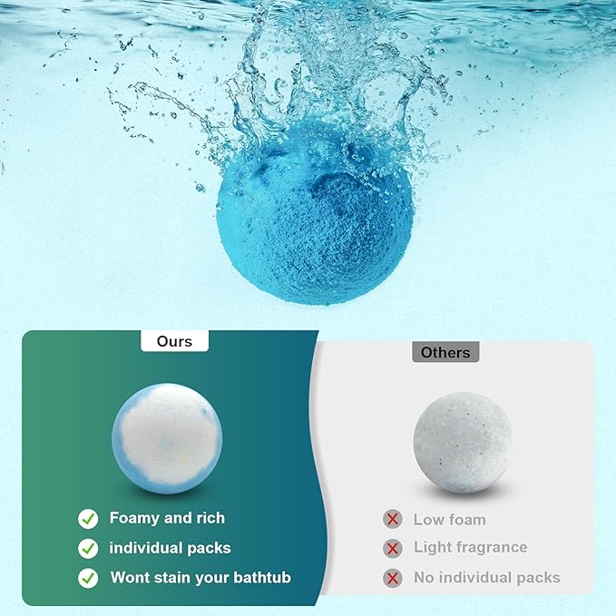 Bath Bombs Birthday Gifts for Women & Men Set, 12 Pack Handmade Natural Organic Bath Bomb with Shea Butter, Halloween Boo Basket Stuffers, Christmas Stocking Stuffers, Spa Relaxing Self Care