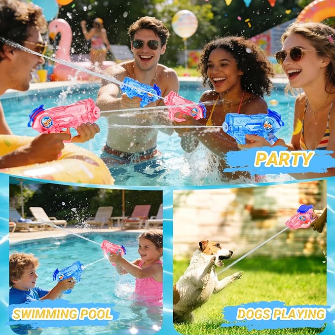 Water Gun for Kids Toddler: 2 Pack Mini Water Guns Squirts Small Soaker Pistol Super Blasters with Trigger for Boys Girls Summer Swimming Pool Beach Water Outdoor Fighting Party Bath Ideas Gift Toys