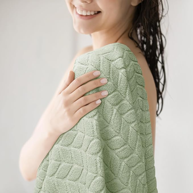 Alusa Home Ultra Soft & Stylish 700 GSM Luxury Hand Towel Set (6 Pieces - 30 x 16 in.) - 100% Zero-Twist, Long-Staple Cotton - Remarkably Absorbent (Eucalyptus Green)