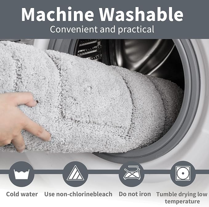 GRANNY SAYS Gray Bathroom Rugs, Bath Mats for Bathroom Non-Slip, Super Soft and Water Absorbent, Microfiber Bath Rugs, Machine Wash Dry, Large Bath Rugs for Bath Floor, Tub and Shower 36" x 24"