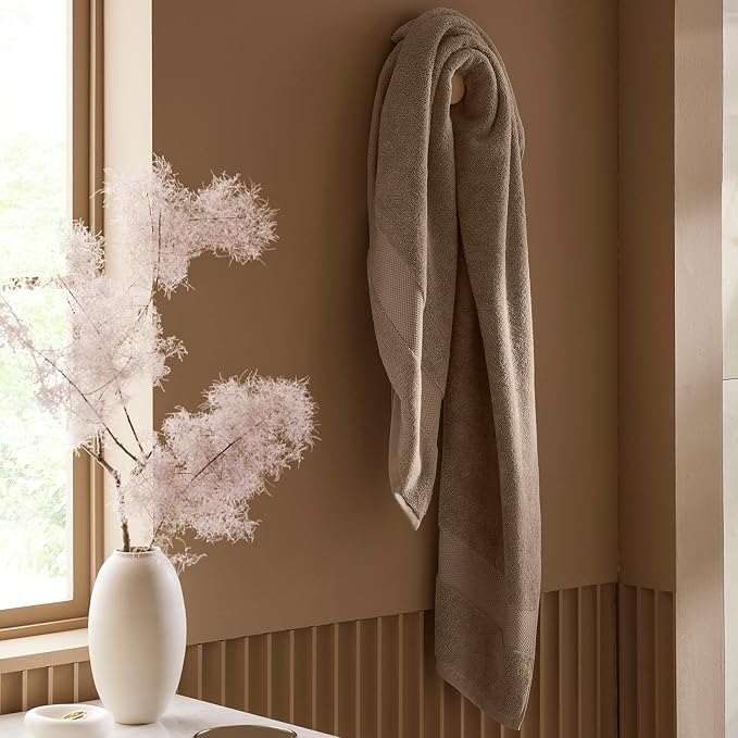 BOLL & BRANCH Plush Bath Towel Set - Walnut - 6 Piece - Includes 2 Bath Towels, 2 Hand Towels & 2 Washcloths - 100% Organic Cotton - Ultra Soft & Luxurious - Quick Absorbing