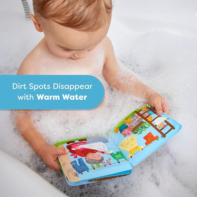 HABA Animal Wash Day - Magic Bath Book - Wipe with Warm Water and the Muddy Pages Come Clean